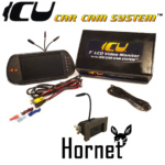 Hornet ICU Car Camera is a Full-time SoloCam REAR VIEW Driving Cam to see your blind spots when driving. this is not a backup camera. Includes the ICU 7" Rear View Video Monitor Kit with wire harness, remote control, and a 2M camera extension cable