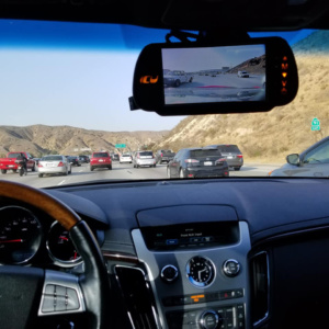 The ICU Car Cam System gives you a much improved view compared to a typical rear view mirror, because the camera is on top of your vehicle in back where you get the best view of the road behind you.