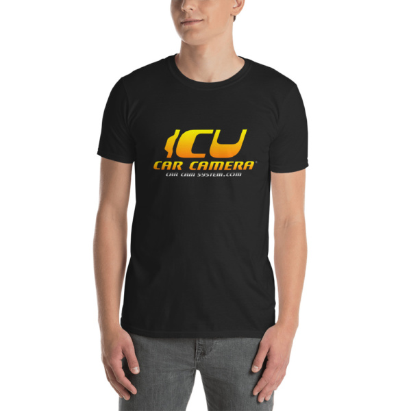 The Official ICU Car Camera Tee Shirt with the ICU Car Camera "SUNSET" logo (front view)