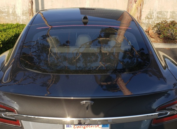 Tesla Model S with a Phantom ICU Car Camera rear view camera installed
