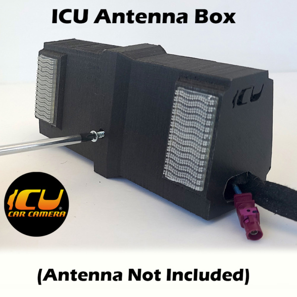 The ICU Antenna Box allows ICU Car Camera customers to replace their factory Shark Fin Satellite/Radio antennas with the ICU Car Camera, and move the antenna to a new location inside the vehicle mounted to the rear window. 3 sizes to choose from.
