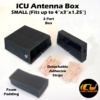 The Small ICU Antenna Box allows ICU Car Camera customers to replace their factory Shark Fin Satellite/Radio antennas with the ICU Car Camera, and move the antenna to a new location inside the vehicle mounted to the rear window. Fits 3"x1.75"x1.5" inside