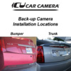 Back-up camera installation locations can be on the rear bumper or trunk